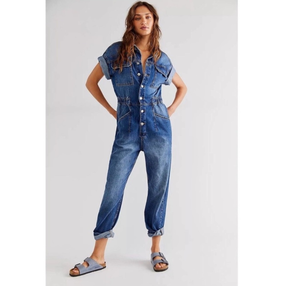 Free People Marci Denim Jumpsuit